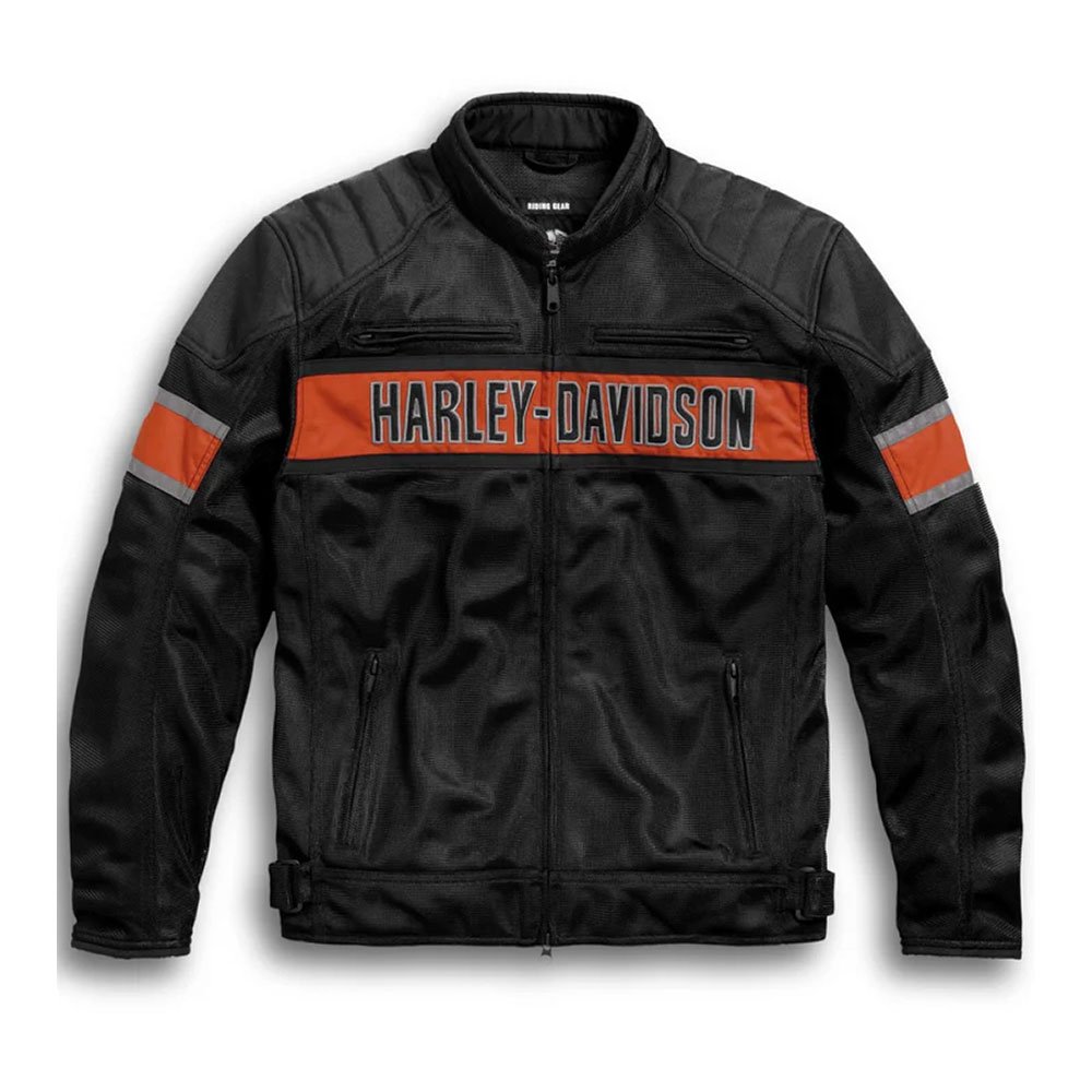Harley-Davidson Trenton Mesh Jacket Harley-Davidson Mesh Jacket Trenton Black with orange stripes