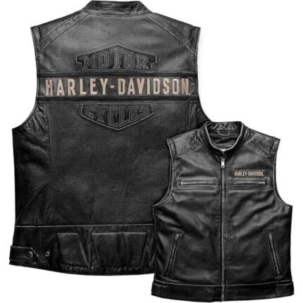 Premium Legendary Harley Davidson Leather Vest Men’s Passing Link Biker Vest