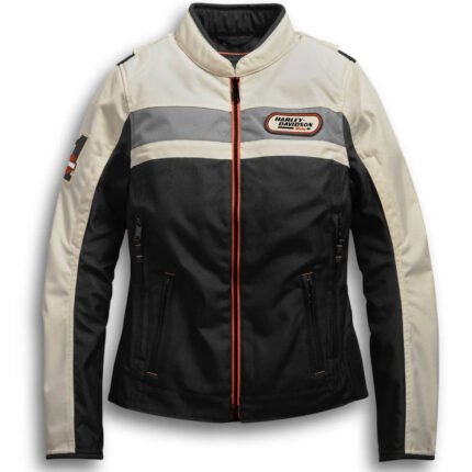 Harley-Davidson women jacket Fennimore colorblocked white black orange 98287-19VW