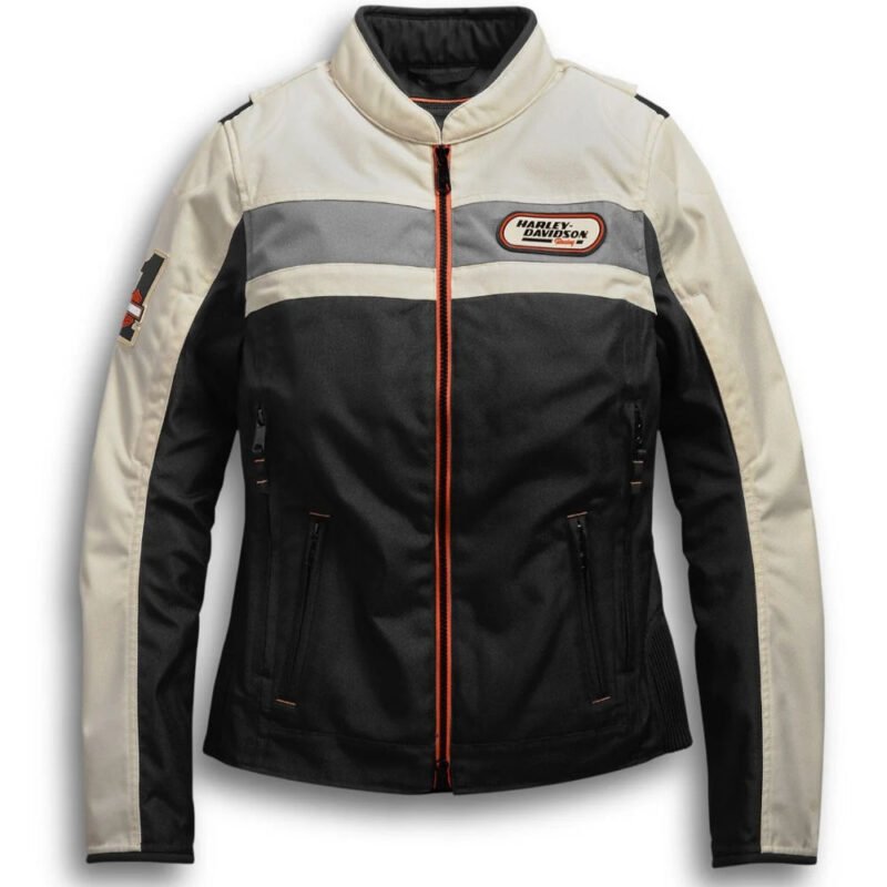 Harley-Davidson women jacket Fennimore colorblocked white black orange 98287-19VW