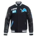 NFL Detroit Lions Classic Men's Rib Wool Varsity Jacket - Image 2