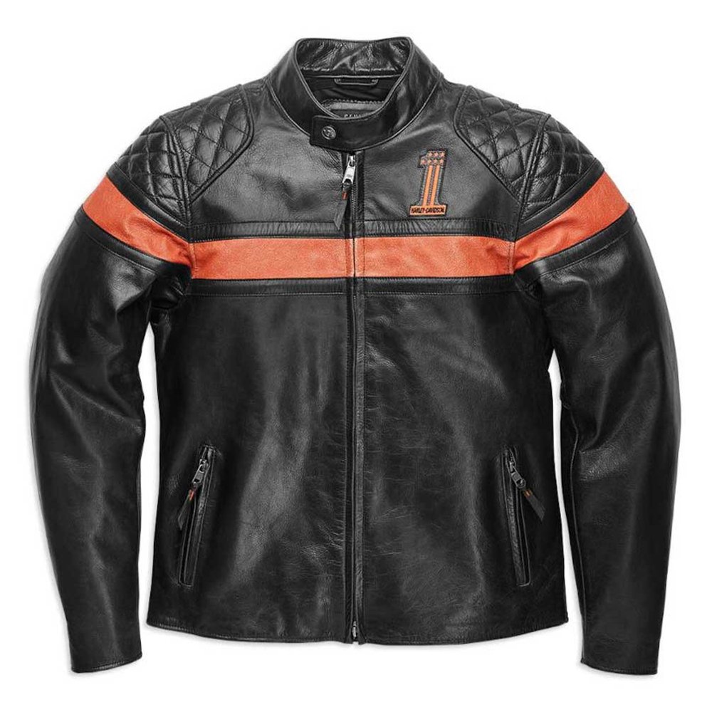 1_imresizer (4) Vintage leather jacket – Harley-Davidson men’s motorcycle jacket with classic biker design