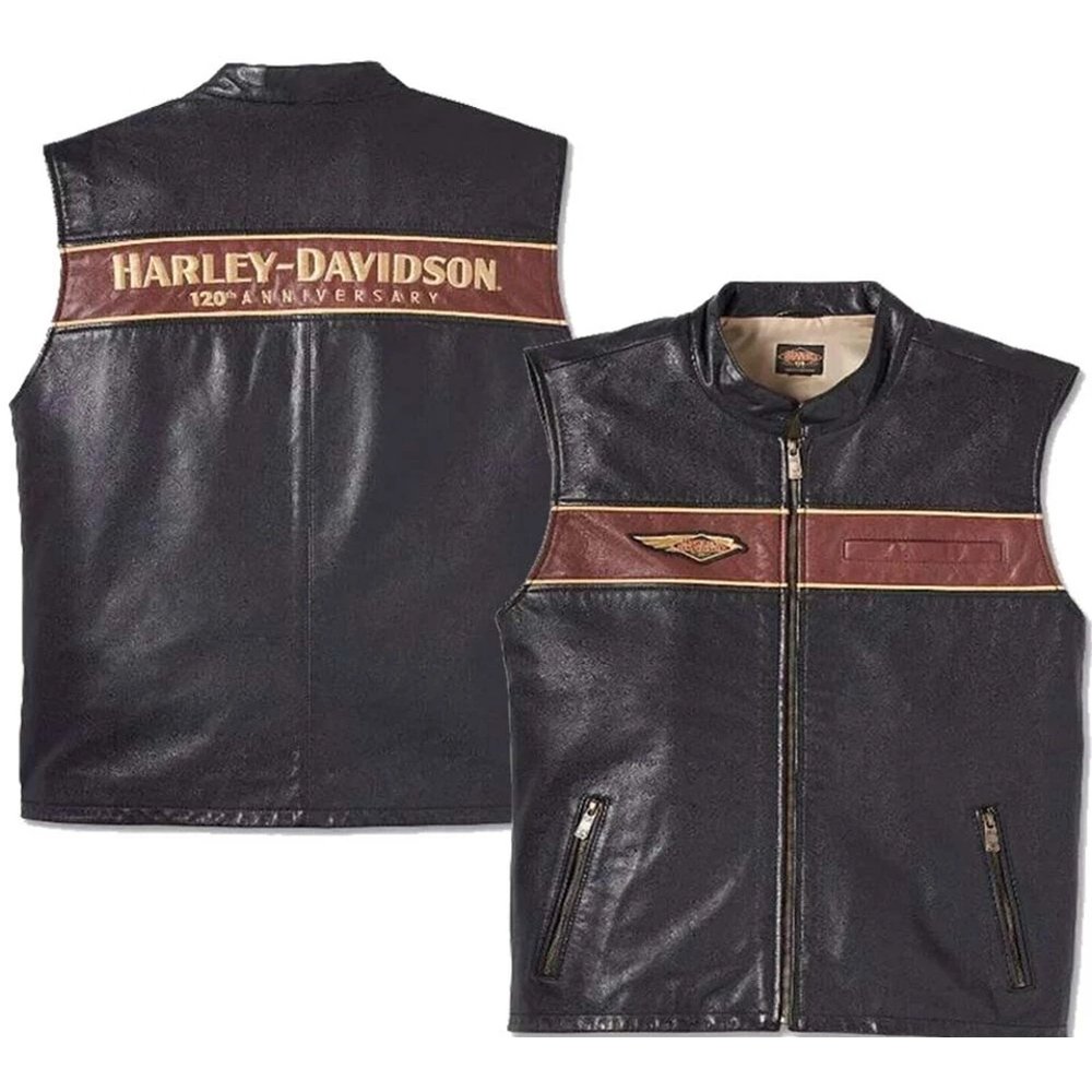 1_imresizer (9) Black leather vest for men front view genuine cowhide motorcycle style