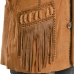 Western Cowboy Leather Jacket - Genuine Cowhide & Fringe Style - Image 3