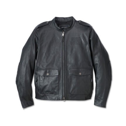 Harley-Davidson Captain’s quality leather jacket outer layer for men, premium buffalo leather, breathable mesh lining, motorcycle-ready design