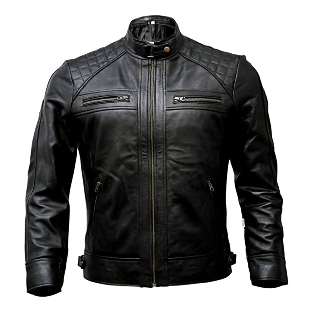1_imresizer (1) Leather jacket men wearing a premium black leather jacket with modern fit
