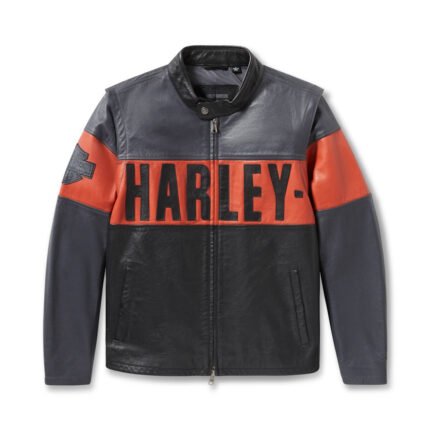 Harley-Davidson Men's Black Leather Jacket 97017-25VM front view