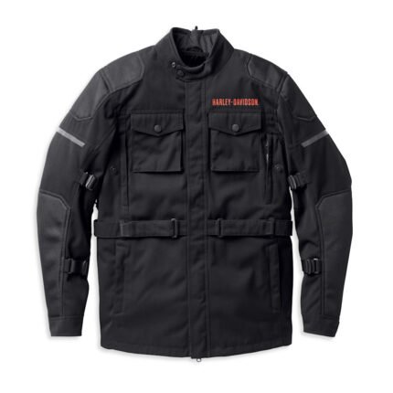 Black jacket for men Harley-Davidson Quest Triple Vent motorcycle jacket with armor and waterproof protection