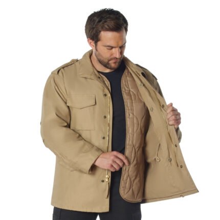 Military Field Jacket Rothco M-65 Tactical khaki jacket with removable insulated liner