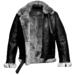 RAF Aviator B3 Bomber Jacket Men Real Sheepskin Leather Flying Pilot Jacket Coat - Image 4
