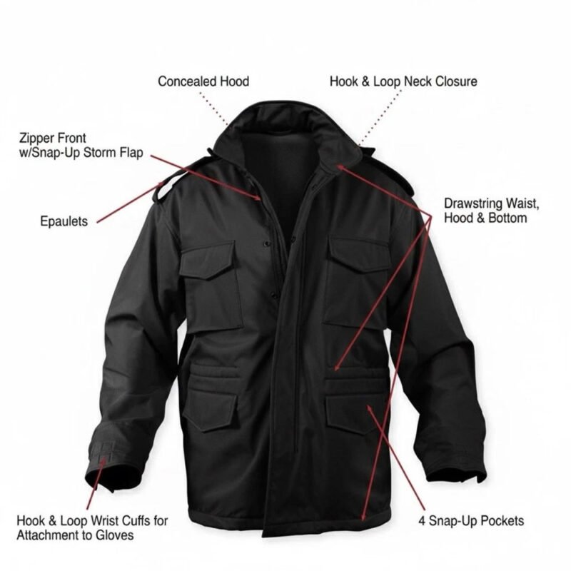 Black M65 Field Jacket – front view