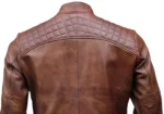 Café Racer Men Leather Jacket Black Brown Biker Genuine Sheep skin Leather - Image 9