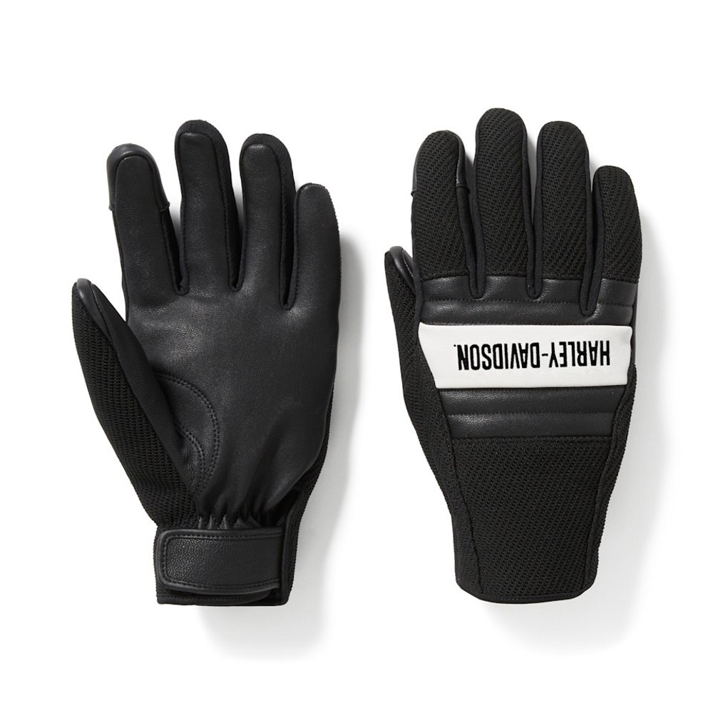 Harley-Davidson Men’s H-D Dyna Knit Riding Gloves 97185-25VM Riding Gloves Harley-Davidson Men’s Dyna Knit Leather Motorcycle Gloves 97185-25VM with D3O® Knuckle Protection and Touchscreen Fingertips