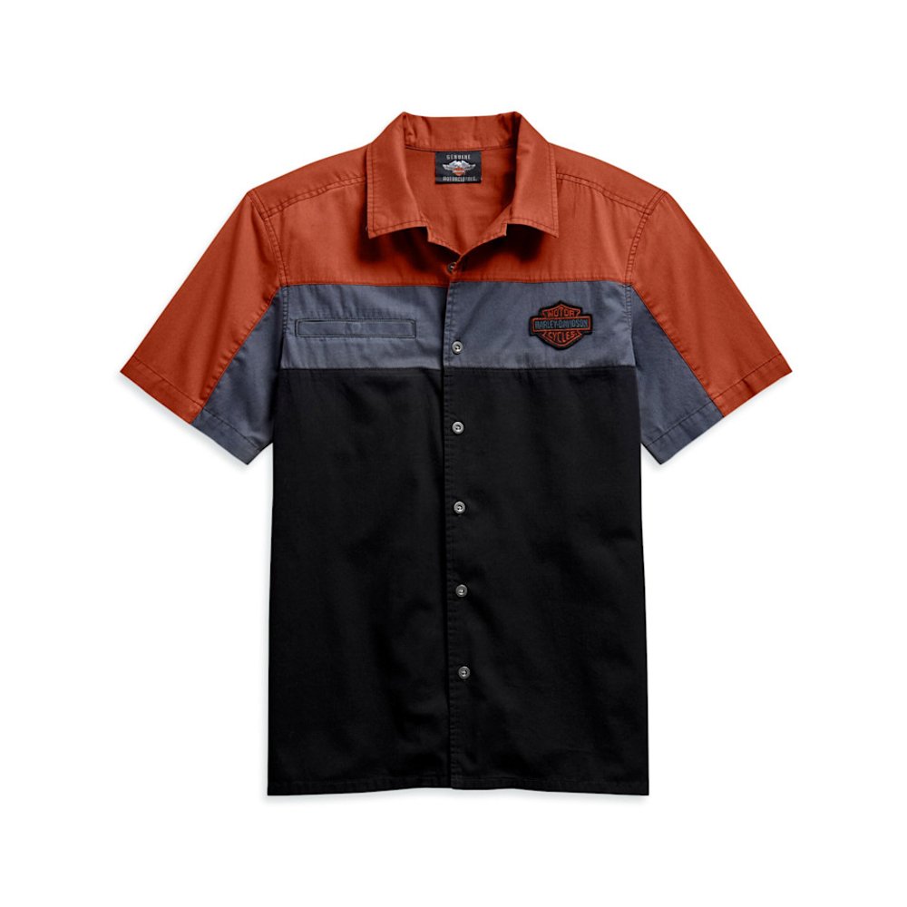 Men Shirt Copperblock 99080-20VM Harley-Davidson Men Shirt Copperblock 99080-20VM Harley-Davidson black biker short sleeve shirt