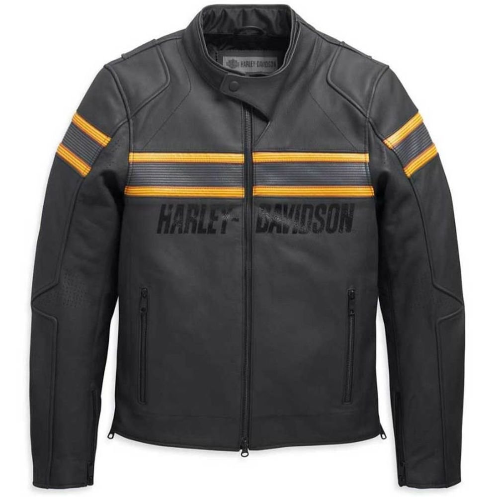Harley-Davidson Men’s Sidari Leather Jacket black premium leather motorcycle jacket durable biker riding gear