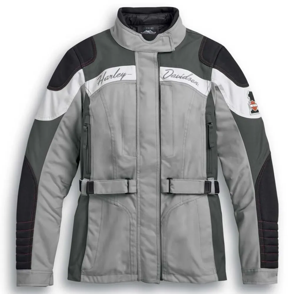 Harley-Davidson Women’s Vanocker Waterproof Riding Jacket Gray – All Weather Protection Gear Waterproof Riding Jacket Harley-Davidson Women’s Vanocker Gray 98134-20VW durable all-weather motorcycle riding gear for women