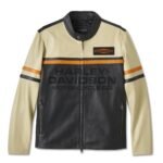 Leather Jacket Man - Harley-Davidson City Limits Colorblock, Black & Pale Khaki, style 97000-25VM