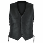 Mens Plenty Leather Vest - Black - Image 4