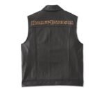 Harley-Davidson Mens Fuel to Flames Leather Vest - Harley Black: 97031-24VM - Image 2