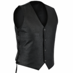Mens Plenty Leather Vest - Black - Image 5