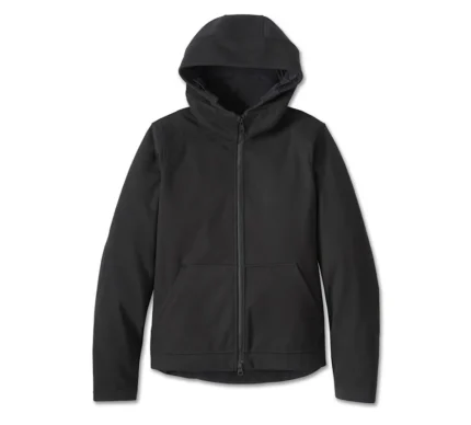 Harley Womens Deflector Hooded Jacket Black – back view