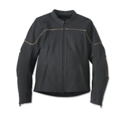 Harley Davidson Merit Leather Jacket Black – back view