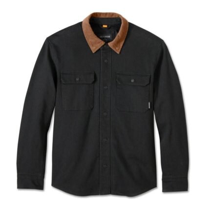 Harley Davidson Sherpa Shirt Jacket Harley Black – front view