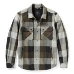 Harley Davidson Plaid Shirt Jacket Ghost Grey/Black Olive – front view