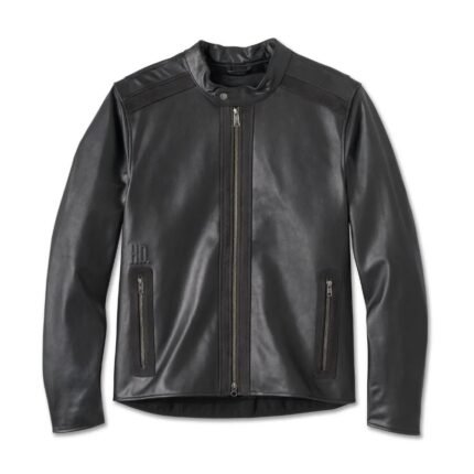 Harley Davidson Panhead Leather Jacket Black – front view