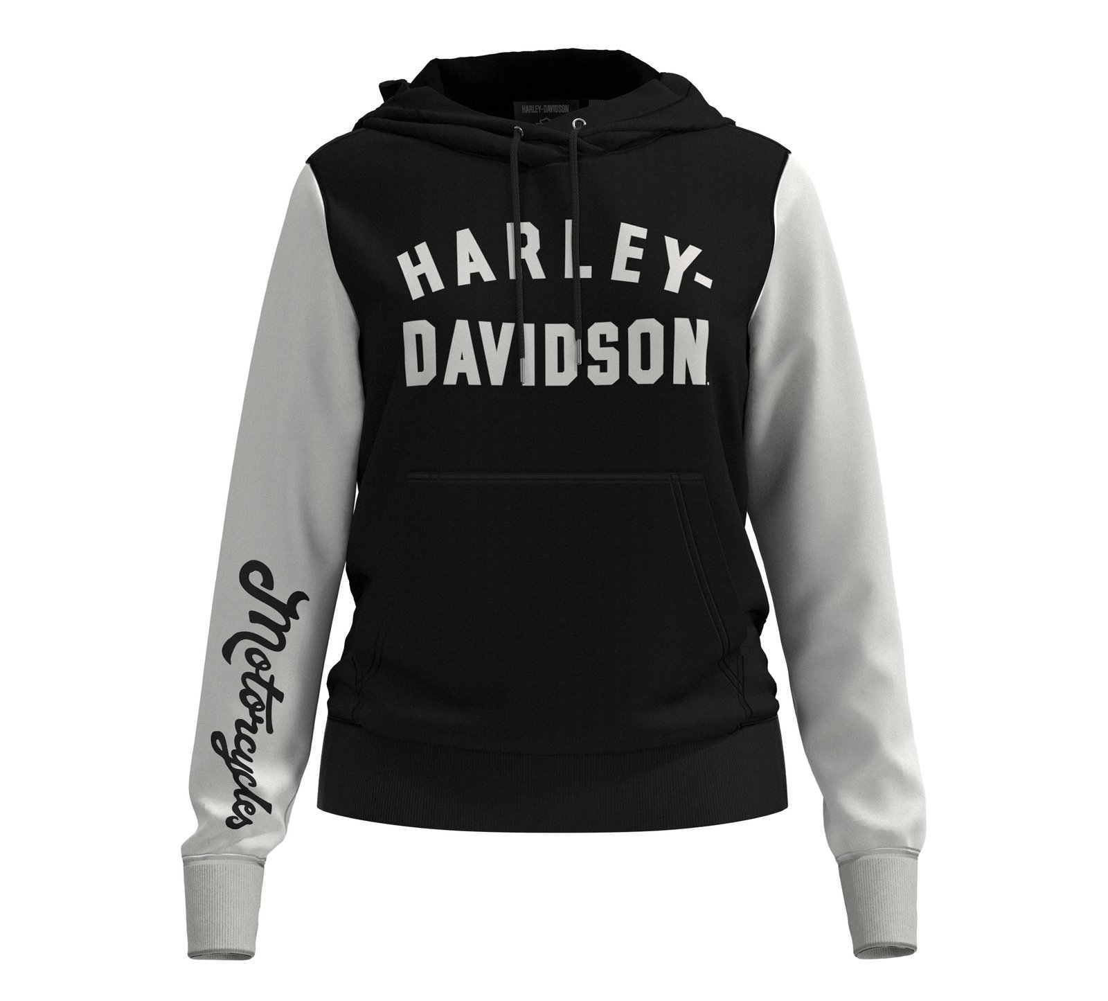 Harley Davidson Winding Roads Hoodie – Women's Colourblock Pullover, Black 2 Harley Davidson Black Hoodie Black – front view