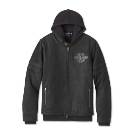 Harley Davidson Enthusiast 3 in 1 Jacket Harley Black – front view