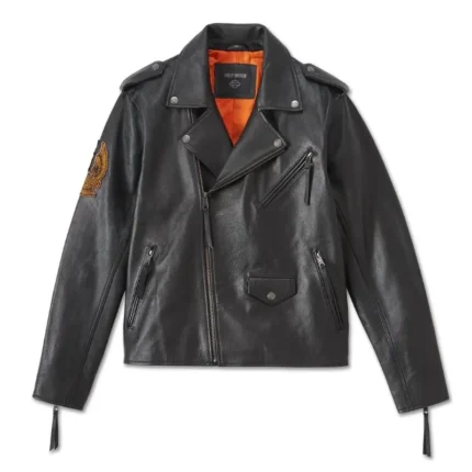 Harley Davidson Burning Leather Jacket – back view