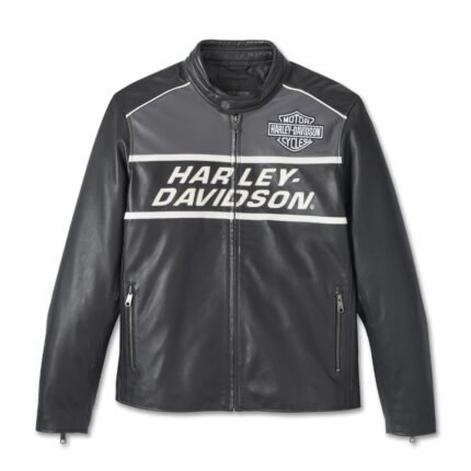 Harley Davidson Factory Leather Jacket Black Beauty – front view