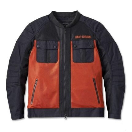 Harley Davidson Zephyr Zip-Out Jacket Vintage Orange – front view