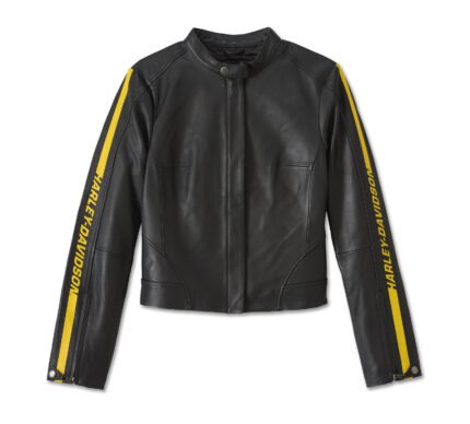 Harley Davidson Rose Leather Jacket Harley Black – back view