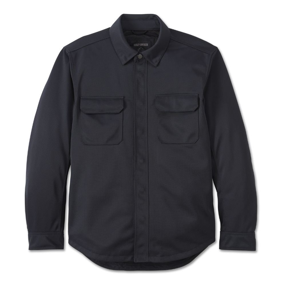 Harley Davidson Mens Mesh Shirt Jacket – Operative, Harley Black 2 Harley Davidson Mens Mesh Shirt Jacket Harley Black – front view
