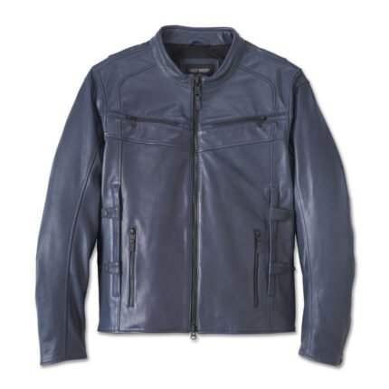 Harley Davidson Capitol Leather Jacket Ombre Blue – front view