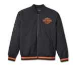 Harley Screamin Eagle Bomber Jacket Black – back view