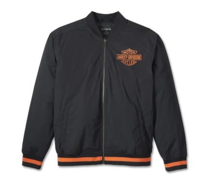 Harley Screamin Eagle Bomber Jacket Black – back view