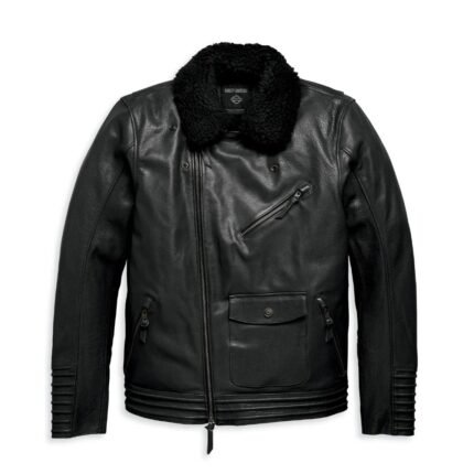 Harley Davidson Maverick Leather Jacket Black – front view