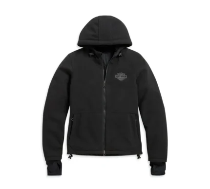 Harley Davidson Waterproof Fleece Jacket Black – back view