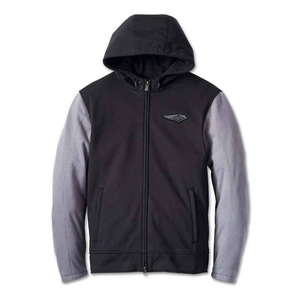 Harley-Davidson 120th Anniversary Deflector Fleece Jacket 97178-23VM Harley Davidson 120th Fleece Jacket Black/Quiet Shade – front view
