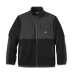 Harley Davidson Full Zip Sherpa Jacket Black – front view