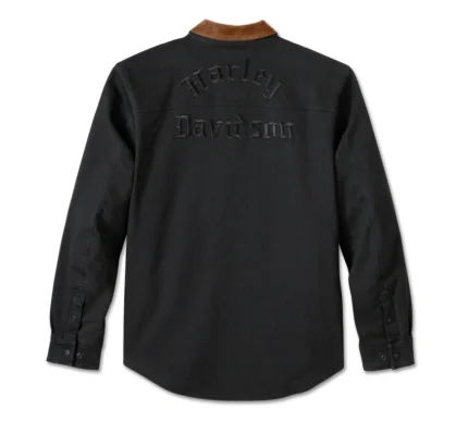 Harley Davidson Sherpa Shirt Jacket Harley Black – back view