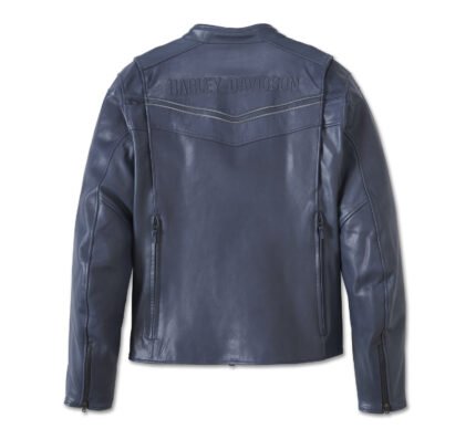 Harley Davidson Capitol Leather Jacket Ombre Blue – back view