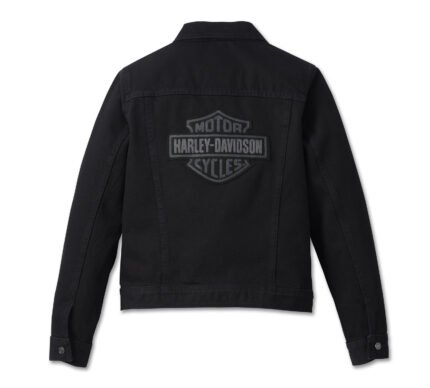 Harley Davidson Bar Shield Denim Jacket Black Denim – back view