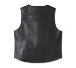 Harley Davidson City Limits Leather Vest Harley Black – back view