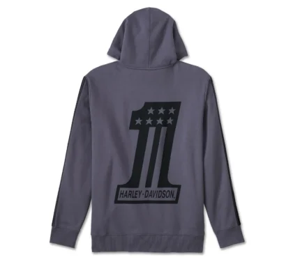 Harley Davidson Racer Zip Up Hoodie Ombre Blue – back view