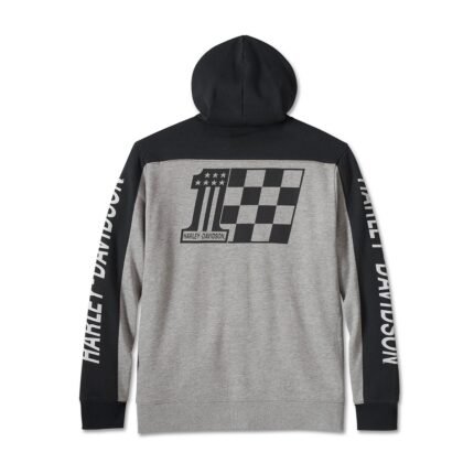 Harley Davidson Victory Zip Up Hoodie Medium Grey Heather – back view