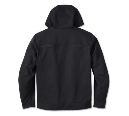 Harley Mens Deflector Hooded Jacket Black – back view